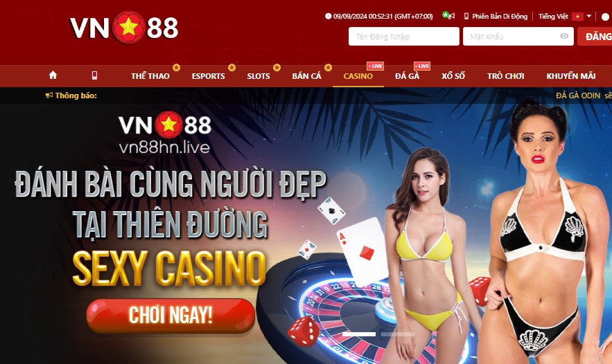 Trải nghiệm kho game casino đa dạng tại Vn88