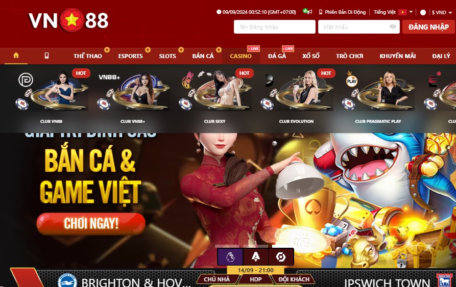 Vài nét giới thiệu sảnh Casino online Vn88